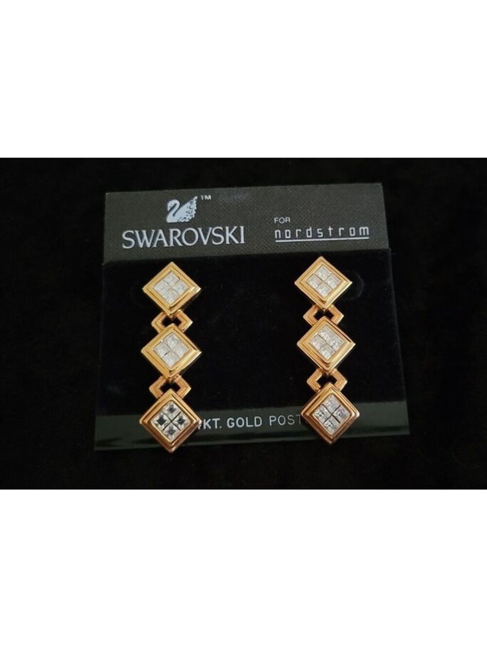 Swarovski Gold and Crystal Dangle Drop Earrings (Retired)
